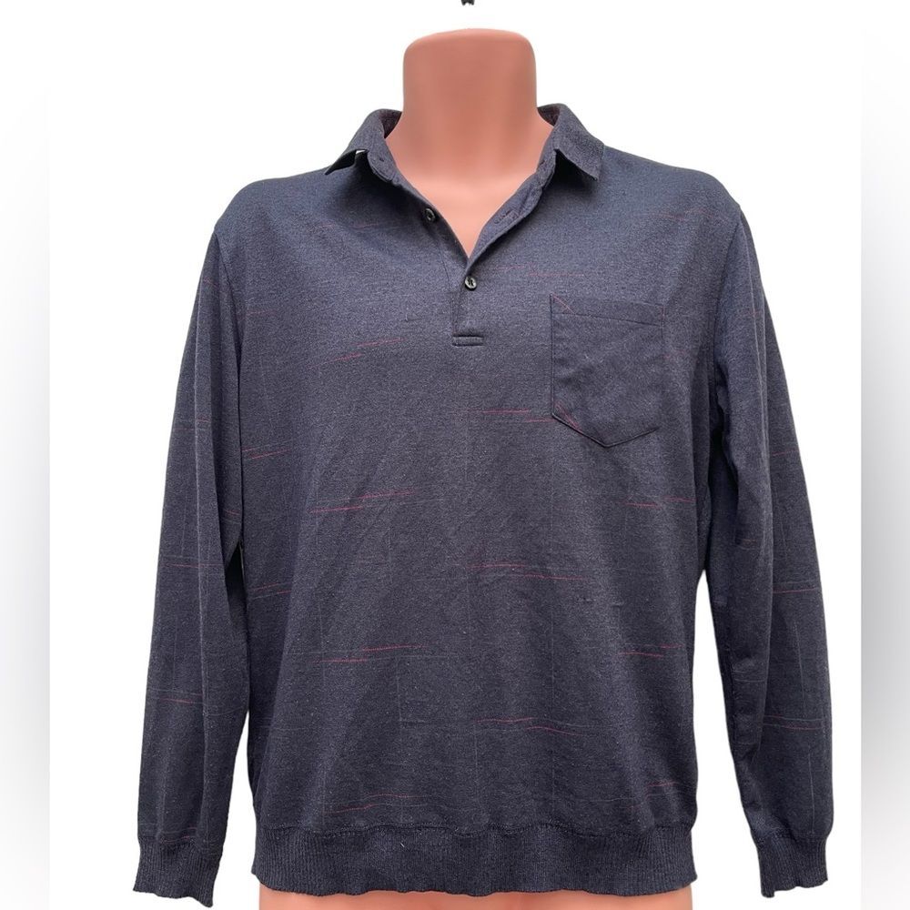Men’s long sleeve sweater shirt with measurements